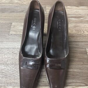 Gucci Women's Dark Brown Leather Heels